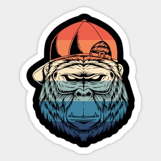 Vintage Badass Gorilla Sticker